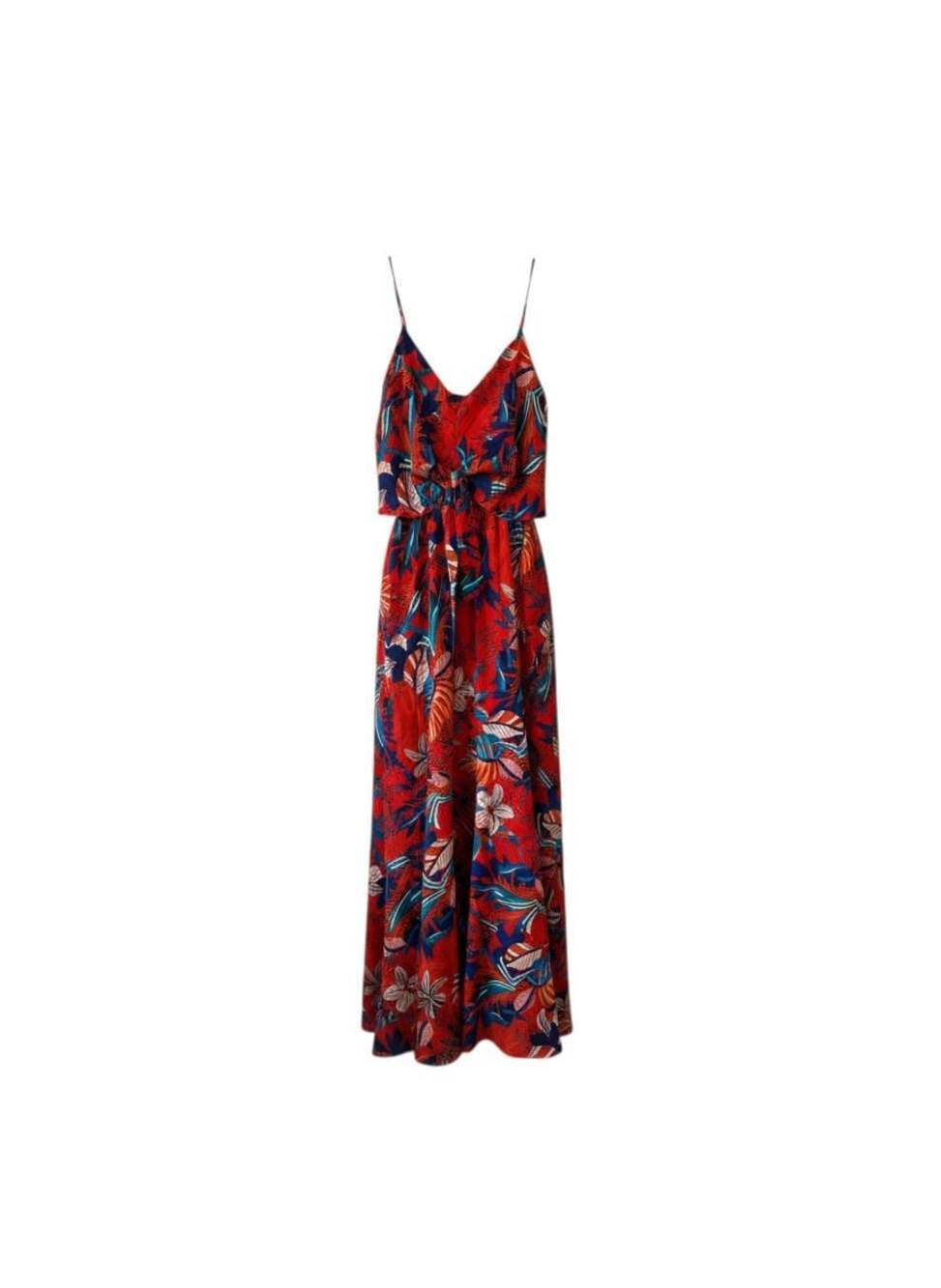Vici Tropical Floral Print Tie-Front Maxi Dress Size Small